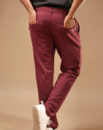 Regular Fit Dobby Pant Wine - Image 5