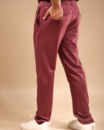 Regular Fit Dobby Pant Wine - Image 2