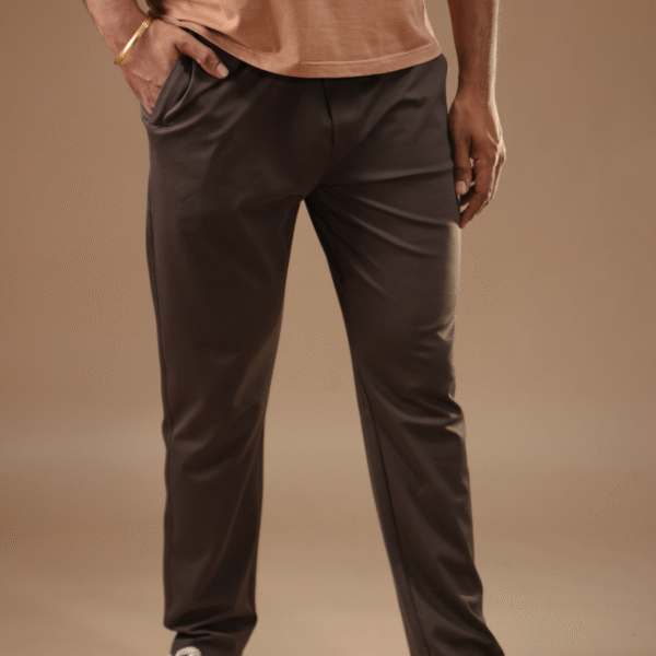 Big Size Tencel Track Pant Brown