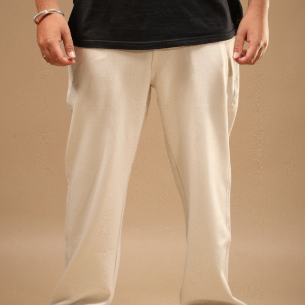 Loosefit Track Pant Hidden Zip Off- White