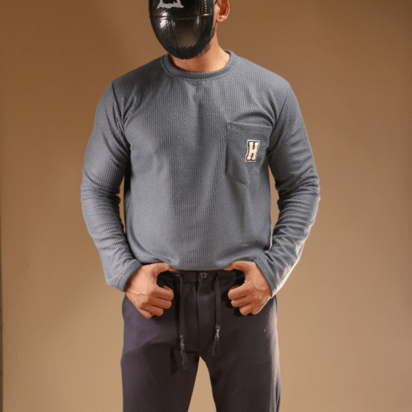 Knitted Full Sleeve Tshirt Gray