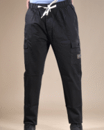 Regular Fit Linen Blend Cargo Black