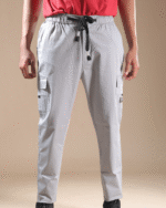 Regular Fit Linen Blend Cargo Gray