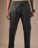 Regular Fit Linen Blend Cargo Olive