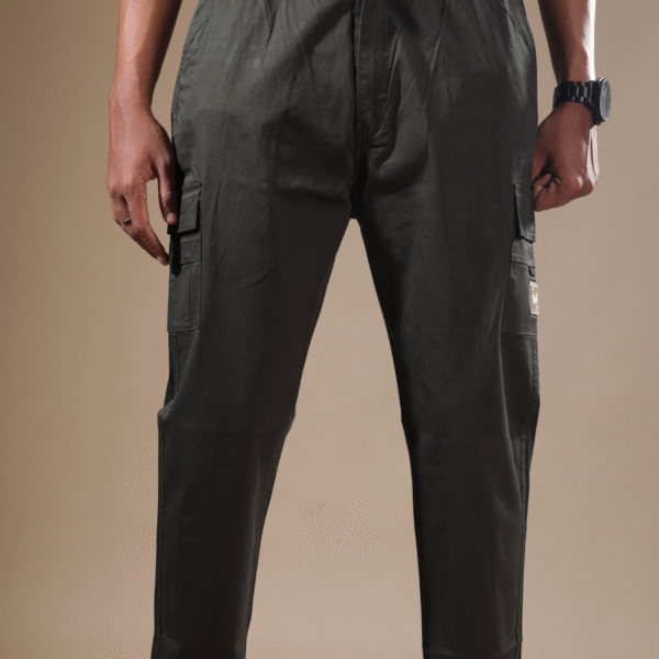 Regular Fit Linen Blend Cargo Olive