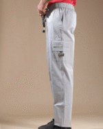 Regular Fit Linen Blend Cargo Gray - Image 3