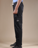 Regular Fit Linen Blend Cargo Black - Image 4