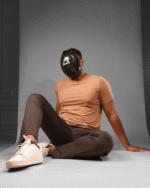 Big Size Tencel Track Pant Brown - Image 5