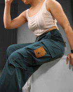 Relaxe Fit BellBottom Cargo Peacock-Blue - Image 2