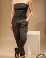 Regular Fit Linen Blend Cargo Olive - Image 2